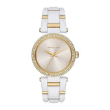 Michael Kors Delray Rose Gold Dial White Steel Strap Watch for Women - MK4315 Authentic Buy Shop Now