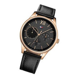 Tommy Hilfiger Damon Quartz Black Dial Black Leather Strap Watch for Men - 1791419 Authentic Buy Shop Now