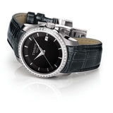 Tissot T Trend Couturier Diamonds Black Dial Black Leather Strap Watch for Women - T035.210.66.051.00 Authentic Buy Shop Now