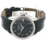 Tissot T Trend Couturier Diamonds Black Dial Black Leather Strap Watch for Women - T035.210.66.051.00 Authentic Buy Shop Now
