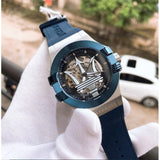 Maserati Potenza 42mm Blue Dial Automatic Silicone Strap Watch For Men - R8821108028 Authentic Buy Shop Now