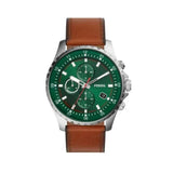 Fossil Dillinger Luggage Chronograph Green Dial Brown Leather Strap Watch for Men - FS5734 Authentic Buy Shop Now