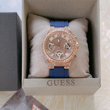 Guess Moonlight Diamonds White Dial Blue Rubber Strap Watch for Women - GW0257L3 Authentic Buy Shop Now