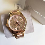 Michael Kors Layton Rose Gold Dial Gold Stainless Steel Strap Watch for Women - MK6476 Authentic Buy Shop Now