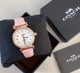 Coach Madison White Dial Pink Leather Strap Watch for Women - 14503395 Authentic Buy Shop Now