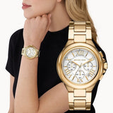 Michael Kors Camille Chronograph White Dial Gold Steel Strap Watch For Women - MK7270 Authentic Buy Shop Now