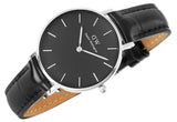 Daniel Wellington Classic Petite Reading Black Dial Black Leather Strap Watch For Women - DW00100179 Authentic Buy Shop Now