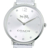 Coach Slim Easton Silver Dial Silver Leather Strap Watch for Women - 14502685 Authentic Buy Shop Now