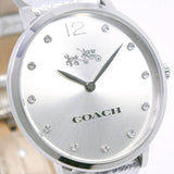 Coach Slim Easton Silver Dial Silver Leather Strap Watch for Women - 14502685 Authentic Buy Shop Now