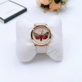 Gucci G Timeless Butterfly White Dial White Leather Strap Watch For Women - YA1264062 Authentic Buy Shop Now