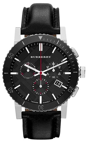 Burberry The City Black Dial Black Leather Strap Watch for Men - BU9382 Authentic Buy Shop Now