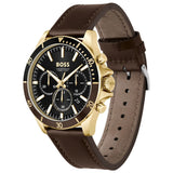 Hugo Boss Troper Chronograph Black Dial Brown Leather Strap Watch For Men - 1514100 Authentic Buy Shop Now