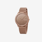 Calvin Klein Minimal Quartz Pink Gold Dial Pink Gold Mesh Bracelet Watch for Men - K3M11TFK Authentic Buy Shop Now