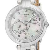 Tissot T Trend Flamingo Valentines Mother of Pearl White Dial White Leather Strap Watch For Women - T094.210.16.111.01 Authentic Buy Shop Now