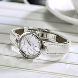 Tissot T Trend Flamingo Valentines Mother of Pearl White Dial White Leather Strap Watch For Women - T094.210.16.111.01 Authentic Buy Shop Now