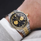 Seiko Sport Chronograph Black Dial Two Tone Steel Strap Watch for Men - SSB430P1 Authentic Buy Shop Now