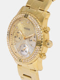 Guess Confetti Diamonds Silver Dial Gold Steel Strap Watch for Women - W0774L5 Authentic Buy Shop Now