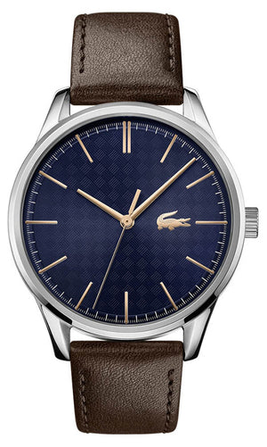 Lacoste Vienna Blue Dial Brown Leather Strap Watch for Men - 2011046 Authentic Buy Shop Now