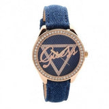 Guess Little Flirt Quartz Blue Dial Blue Leather Strap Watch For Women - W0456L6 Authentic Buy Shop Now