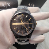 Armani Exchange Hampton Chronograph Black Dial Black Steel Strap Watch For Men - AX2121 Authentic Buy Shop Now