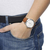 Burberry The City Silver Dial Brown Leather Strap Watch for Men - BU9904 Authentic Buy Shop Now
