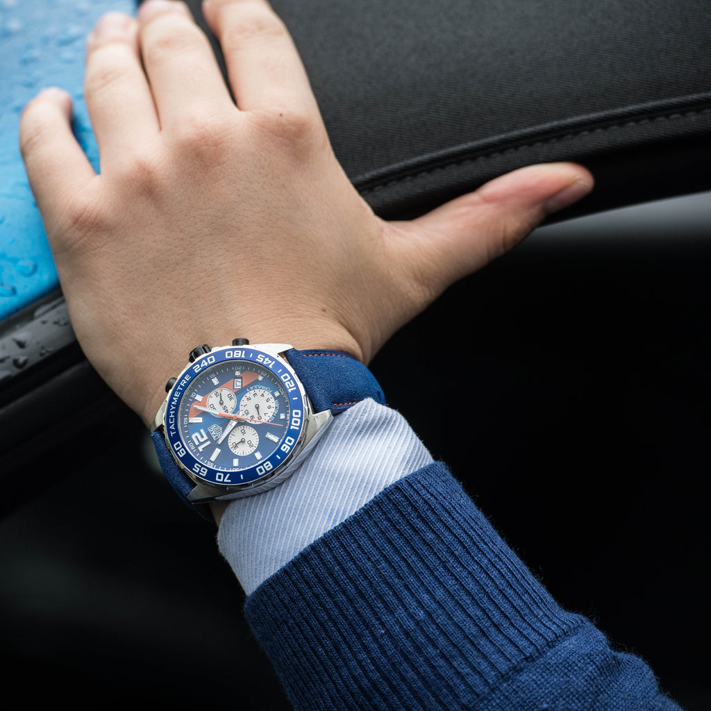 Tag Heuer Formula 1 Gulf Edition Blue Dial Blue Leather Strap Watch for Men - CAZ101N.FC8243 Authentic Buy Shop Now