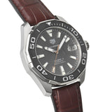 Tag Heuer Aquaracer Caliber 5 Black Dial Brown Leather Strap Watch for Men - WAY201M.FC6474 Authentic Buy Shop Now