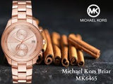 Michael Kors Briar Quartz Rose Gold Dial Rose Gold Steel Strap Watch For Women - MK6465 Authentic Buy Shop Now