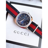Gucci GG2570 Quartz Blue Dial Blue & Red Nylon Strap Watch For Men - YA142304 Authentic Buy Shop Now
