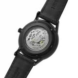 Emporio Armani Meccanico Automatic Black Dial Black Leather Strap Watch For Men - AR60042 Authentic Buy Shop Now