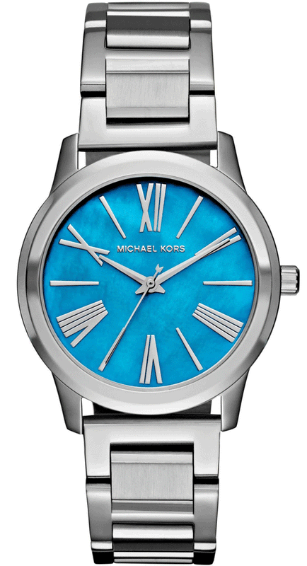 Michael Kors Hartman Quartz Blue Dial Silver Steel Strap Watch For Women - MK3519 Authentic Buy Shop Now