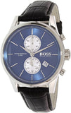 Hugo Boss Jet Blue Dial Black Leather Strap Watch for Men - 1513283 Authentic Buy Shop Now