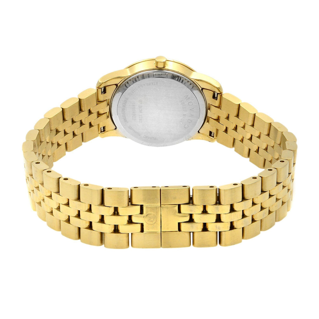 Movado Museum Classic Quartz Black Dial Gold Steel Strap Watch For Women - 0607005 Authentic Buy Shop Now