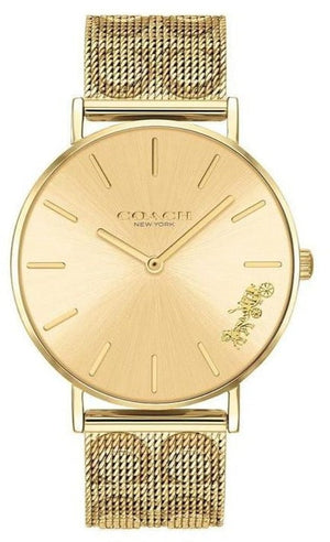 Coach Perry Gold Dial Gold Mesh Bracelet Watch for Women - 14503342 Authentic Buy Shop Now