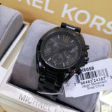 Michael Kors Bradshaw Chronograph Black Dial Black Steel Strap Watch For Women - MK6058 Authentic Buy Shop Now