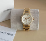 Michael Kors Mini Camille Chronograph White Dial Rose Gold Steel Strap Watch For Women - MK6844 Authentic Buy Shop Now