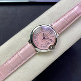 Cartier Ballon Bleu De Cartier Pink Dial Pink Leather Strap Watch for Women - WSBB0007 Authentic Buy Shop Now