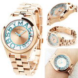 Marc Jacobs Henry Rose Gold Dial Rose Gold Steel Strap Watch for Women - MBM3296 Authentic Buy Shop Now
