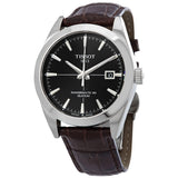 Tissot Gentleman Powermatic 80 Silicium Black Dial Brown Leather Strap Watch For Men - T127.407.16.051.01 Authentic Buy Shop Now