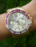Michael Kors Everest Chronograph Gold Dial Gold Steel Strap Watch for Women - MK5871 Authentic Buy Shop Now