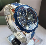 Guess Octane Chronograph Blue Dial Two Tone Steel Strap Watch for Men - W1046G2 Authentic Buy Shop Now