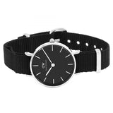 Daniel Wellington Classic Petite Cornwall Black Dial Black NATO Strap Watch For Women - DW00100216 Authentic Buy Shop Now