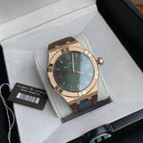 Maurice Lacroix Aikon Automatic Green Dial Brown Leather Strap Watch For Men - AI6008-BRZ0B-630-M Authentic Buy Shop Now
