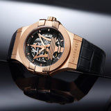 Maserati Potenza Automatic Rose Gold Dial Black Leather Strap Watch For Men - R8821108002 Authentic Buy Shop Now