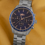 Lacoste Boston Chronograph Blue Dial Silver Steel Strap Watch for Men - 2011081 Authentic Buy Shop Now