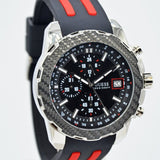 Guess Octane Chronograph Black Dial Two Tone Silicone Strap Watch For Men - W1047G1 Authentic Buy Shop Now