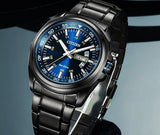 Citizen Eco Drive Blue Dial Black Steel Strap Watch For Men - AW0024-58LB Authentic Buy Shop Now