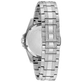 Bulova Crystal Collection Black Dial Silver Steel Strap Watch for Men - 96K104 Authentic Buy Shop Now