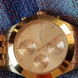 Marc Jacobs Peeker Chronograph Rose Gold Dial Rose Gold Steel Strap Watch for Women - MBM3394 Authentic Buy Shop Now