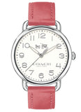 Coach Delancey White Dial Pink Leather Strap Watch for Women - 14502717 Authentic Buy Shop Now